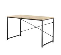 Mesa escritorio røros en mdf y metal 120 x 60 x 72 cm - efecto roble [en.casa]