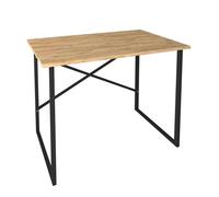 Miroytengo Mesa Escritorio Rus Industrial Roble y Negro 90 cm