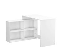 Mesa escritorio shannon con estantería baja color roble o blanco 112x77x101 cm