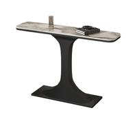 Mesa estrecha de la consola de la entrada, acento de lujo de la calle con la capa de la roca y base de hierro resistente, bordes redondeados seguros para la decoración del vestíbulo de la sala de esta