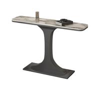 Mesa estrecha de la consola de la entrada, acento de lujo de la calle con la capa de la roca y base de hierro resistente, bordes redondeados seguros para la decoración del vestíbulo de la sala de esta