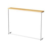 Mesa estrecha y delgada con marco de metal para espacios pequeños, moderna mesa auxiliar de madera en forma de C para sala de estar y entrada