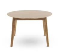 Mesa extensible 120/150 con patas de hevea con sobre chapado en roble 120 cm