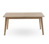 Mesa extensible 160/200x90 patasde hevea con sobre chapado en roble