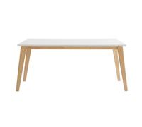 Mesa extensible blanca de madera clara 160-205 cm SWAD