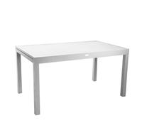 MESA EXTENSIBLE BLANCO 150/210X90 CM H 73 CM EN ALUMINIO MOD. SULLIVAN