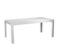 MESA EXTENSIBLE BLANCO 180/240X100 CM H 75 CM EN ALUMINIO MOD. CLEVELAND
