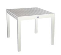 MESA EXTENSIBLE BLANCO 90/180X90 CM H 73 CM EN ALUMINIO MOD. SULLIVAN