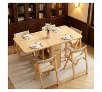 Mesa Extensible Con Alas Abatibles Comedor Plegable 4 Sillas, Ahorra Espacio Set Comedor Plegable Mariposa Mesa De Comedors Extensible Moderna, para Comedors, Salón, Dormitorio (Natural) 1.4m