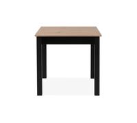 Mesa extensible cuadrada dora 80x80cm color roble y negro - conforama