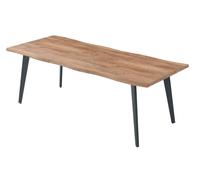 HOME DECO FACTORY Mesa Extensible 6 a 8 Personas Hierro y Madera Negro | Hierro y fibra de madera, mesa extensible, 6 a 8 personas, diseño moderno, comedor, 75x120-150x86 cm, negro
