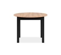 Mesa extensible redonda dora 100x100cm color roble y negro - conforama