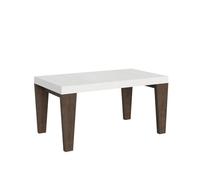Mesa extensible Spimbo Mix 90x160/264 cm, tablero de fresno blanco - patas de nogal