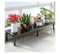 Mesa Extensora De Alféizar De Ventana De Altura Ajustable | Tablero De Extensión De Encimera Acero Al Carbono,estante De Pie Para Plantas En Maceta(Negro,25X100CM)