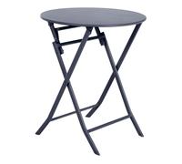 Mesa exterior redonda plegable greensboro jardín terraza color gris antracita 60x71 cm