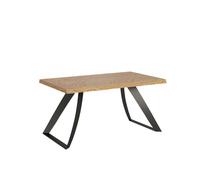 Mesa fija 90x160 cm Tabira patas antracita descortezada