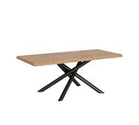 Mesa fija 90x180 cm Vindral patas antracita descortezadas