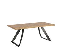 Mesa fija 90x200 cm Tabira patas antracita descortezada