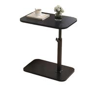 Mesa final en forma de C | Bandeja de TV giratoria de 360 ° y soporte para ordenador portátil | Mesa auxiliar compacta para sofá, cama o sala de estar | Muebles de acento versátil para el