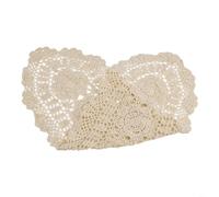 Mesa floral de ganchillo para camino de 30 x 80 cm, tela de encaje de algodón puro para comedor, boda, fiesta, decoración bohemia (beige)