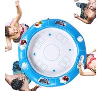 Mesa Flotante Inflable - 100 x 100 cm Bandeja de Piscina Grande, Barra Flotante de PVC, Plataforma Plegable portátil con Soportes para Bebidas | Mesa para cruceros de en el mar, Camping