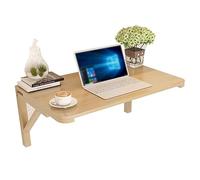 Mesa flotante montada en la pared para espacios pequeños, banco de trabajo plegable de madera maciza con escritorio de computadora, estación de trabajo y estante de lavandería, 40 x 25 cm de largo x