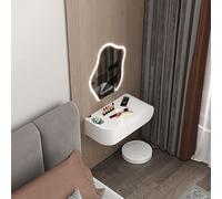 Mesa flotante para maquillaje - Tocador montado en la pared y armario de almacenamiento de maquillaje que ahorra espacio con cajones para dormitorio y sala de estar