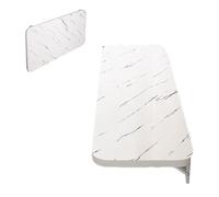 Mesa flotante plegable de pared para el hogar, oficina, estudio, cocina, comedor, patrón de piedra blanca, 60 x 30 cm, solución para ahorrar espacio