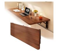 Mesa flotante plegable de pared para laptop, mesa plegable de madera para desayuno, color marrón, 120 x 30 cm
