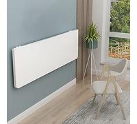 Mesa flotante plegable montada en la pared blanca para oficina en casa, banco de trabajo de madera maciza, mesa de comedor que ahorra espacio, diseño compacto versátil para cocina y dormitorio