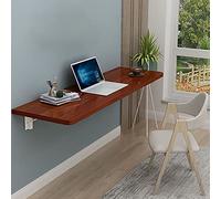 Mesa flotante plegable para montar en la pared, color marrón, para oficina en casa, banco de trabajo de madera maciza, mesa de comedor versátil para montar en la pared