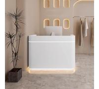 Mesa frontal con cajón de almacenamiento y luces LED para recepción y salida en el vestíbulo