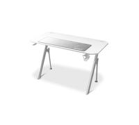 Mesa Gaming Drift 120cm Tablero de fibra Blanco con alfombrilla y soporte