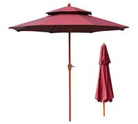 Mesa Garden Sun Parasol Umbrillas al Aire Libre 9 pies Patio con manivela, Resistente ventilación protección Solar sin Base para balcón, mesas de Comedor, Jardines, Patios