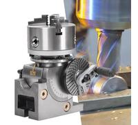 Mesa Giratoria De Indexación Horizontal Vertical Con Mandril 4"/5"/6", Placas Divisorias Contrapunto Fresadora CNC For, Relación Reducción 1:40(125mm/5in)