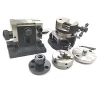 Mesa giratoria inclinable de precisión de 80 mm con tornillo de banco redondo, adaptador ER16 COLLET, tope trasero y portabrocas con placa trasera + tornillos de tuerca en T de fijación, herramientas