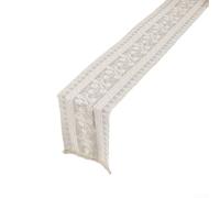 Mesa grande de encaje de 30 x 360 cm para corredor, detalle bordado blanco (30 x 260 cm)