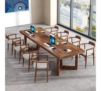 Mesa grande de madera para conferencias, diseño rectangular, asientos 4-8, fácil montaje, multicolor, 120 x 60 cm, perfecta para salas de reuniones de oficina, patas sólidas (sillas no incluidas)