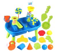 Mesa hídica para niños pequeños, 37pcs/Set 2 Mesa de Agua y Arena de Compartimento con moldes y Herramientas, Juguetes sensoriales de Desarrollo interactivos para Padres para Padres.