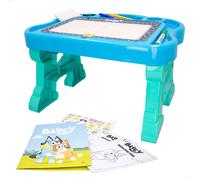 Mesa infantil Bluey con pizarra escribir y borrar, dibujos y rotuladores para colorear 3 años
