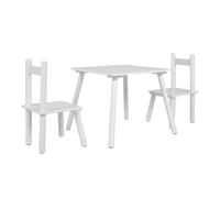 Miroytengo Mesa Infantil con 2 Sillas Origami, Escritorio para Niños, Sala de Juegos Guardería Blanco Mate