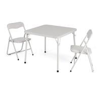 Mesa infantil con silla y plegable para 2 personas, conjunto de escritorio infantil con 2 sillas tapizadas, ergonómicas, conjunto de mesa de actividad con esquinas redondeadas, moderno para dormitorio