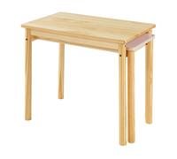 [en.casa] Mesa Infantil Extensible Skellefteå Escritorio Infantil con Tablero Extensible Rectangular con 6 Patas Dormitorio para Niños Sala de Estudio Pino MDF 60-98x38x52 cm - Natural/Rosa