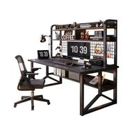 mesa informática, Estantes de almacenamiento for escritorio de computadora, tablero perforado, estantería en forma de Y, marco de metal, varios tamaños, color negro(31.5"Lx19.69"Wx59.06"H(80x50x150cm)