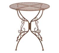 Mesa jardin amanda ø 70 cm metal marrón antiguo ø 70 cm