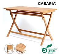Mesa jardín madera teca 125,5 x 60 x 76,5cm plegable