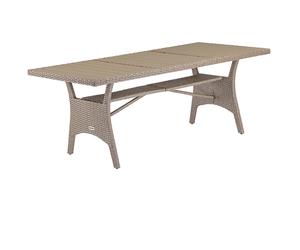 Mesa jardín Takeo poliratán WPC crema 190x90x75cm