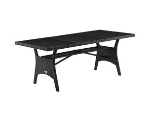 Mesa jardín Takeo poliratán WPC negra 190x90x75cm