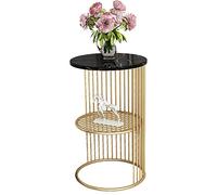 Mesa Juan Nordic Mármol Mini Redonda Pequeño Grada 2 Sofá Lateral De La Sala De La Esquina De Vector De Oro Hierro Forjado Dormitorio De Cabecera Balcón Cafetera, 30x55CM