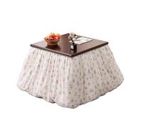 Mesa Kotatsu Calefactada Con Calentador Y Manta. Conjunto Kotatsu De Estilo Japonés. Práctico Almacenamiento Diseño Plegable Apto Para Todas Las Estaciones Ideal Para Salones(Blanco,70*70*70CM)